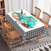 Lofaris Flower Green Car Dog Rectangle Tablecloth For Kitchen
